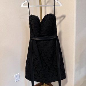 Black Lace Mori Lee Strapless Lace Gown